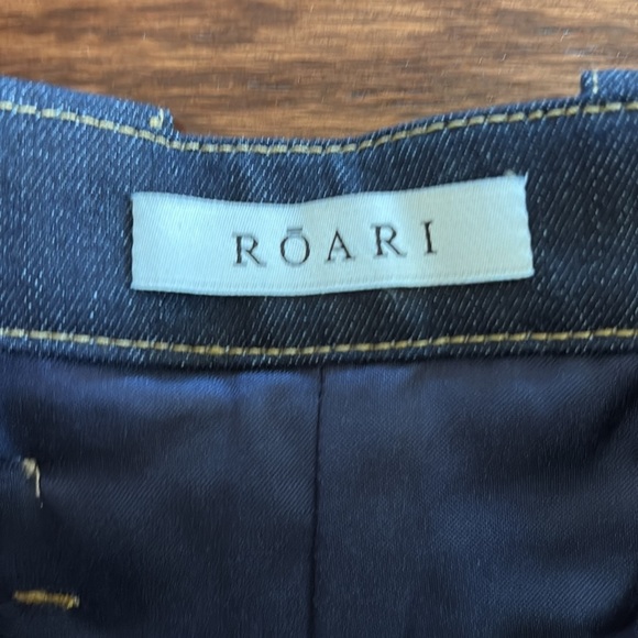 ROARI Meredith dark denim maxi pencil skirt invisible side zip belt loops NWT Sm - Picture 9 of 13